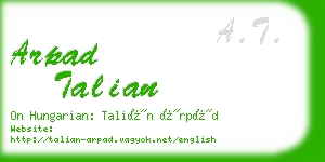 arpad talian business card